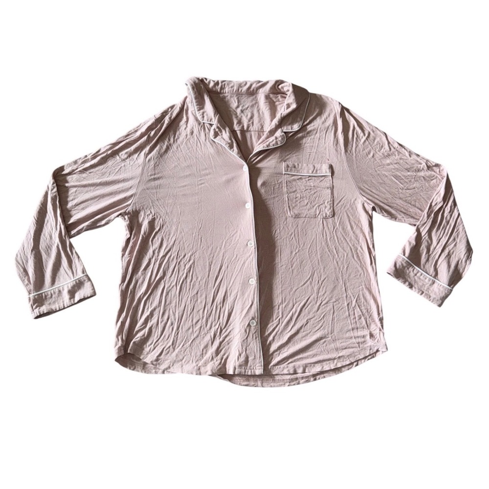Cozy Earth Pajama Top Women XL Mauve Excellent Bamboo‎ Viscose Button Down